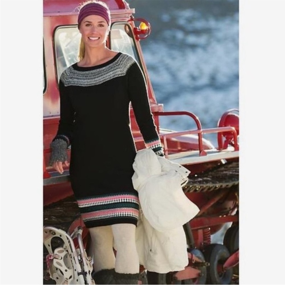 Athleta XS Nordic Fair Isle Knit Sweater Dress